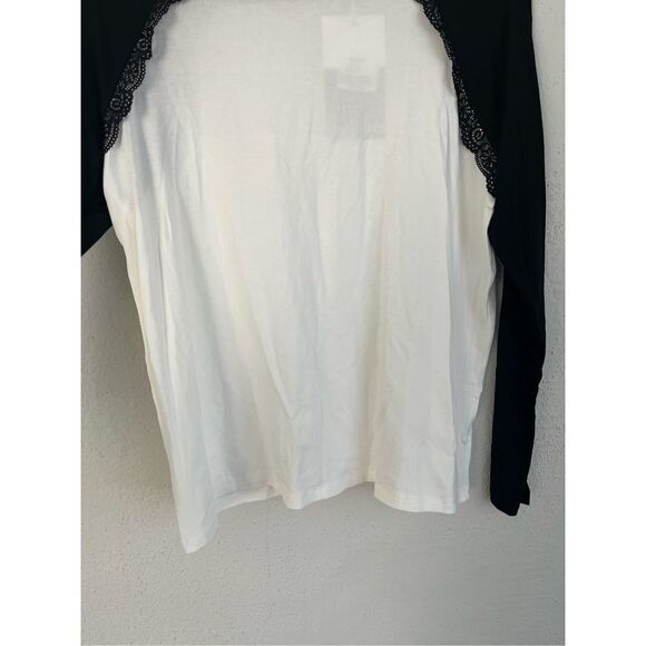 Milan Kiss Woman Ecru& Black Ragian Blouse, Size Large - Picture 6 of 7